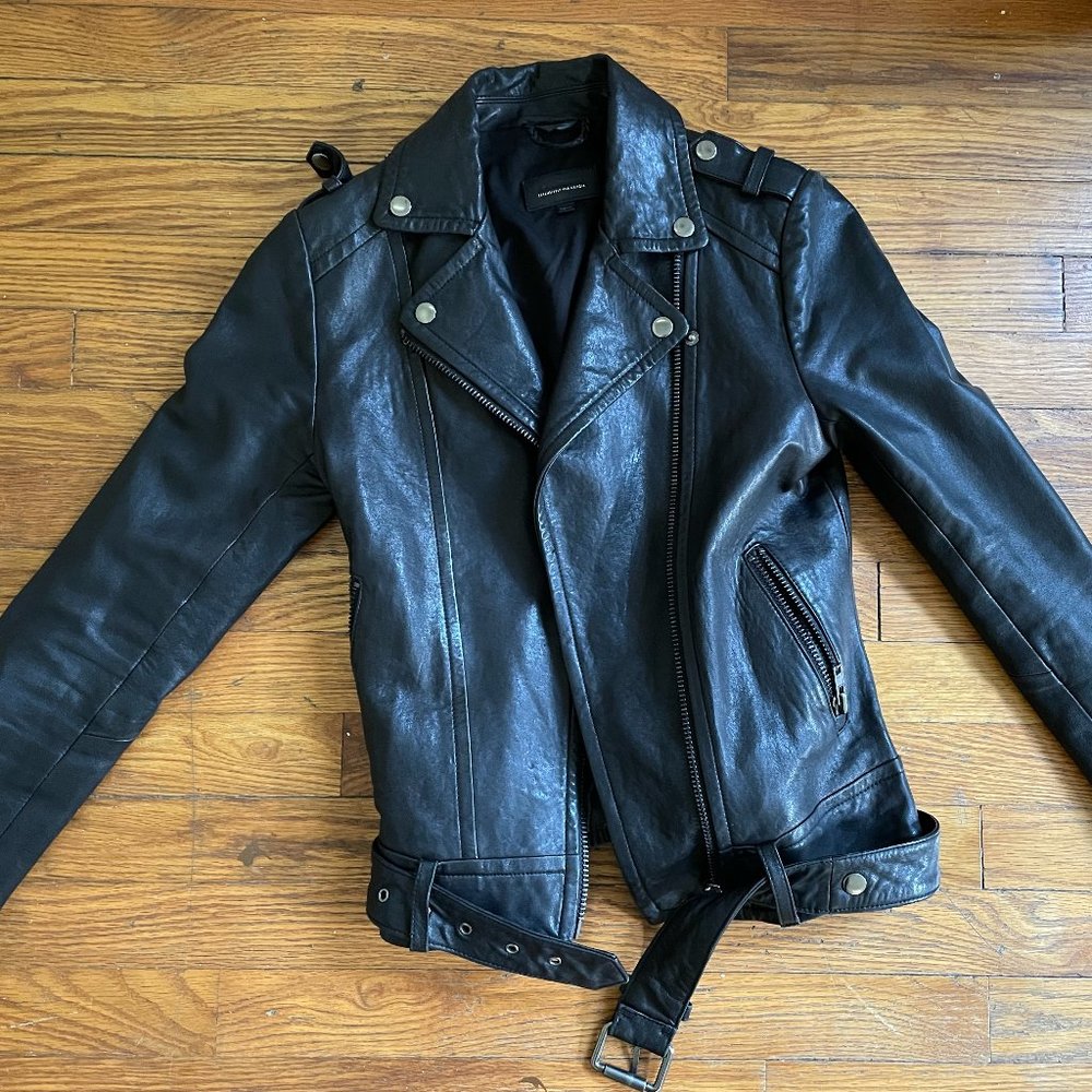 Aritzia Mackage Moto Jacket Black Leather